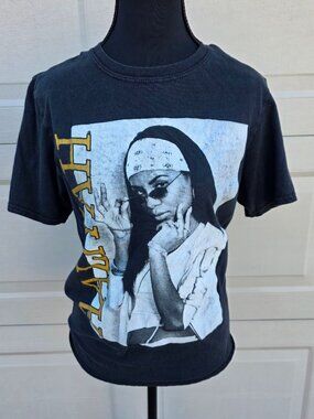 Aaliyah R&B Graphic T-Shirt Faded Black Y2K Streetwear Tee
